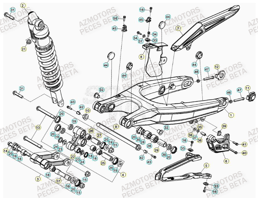 Bras Oscillant BETA Pièces BETA RR FACTORY 350cc 4T - [2014]