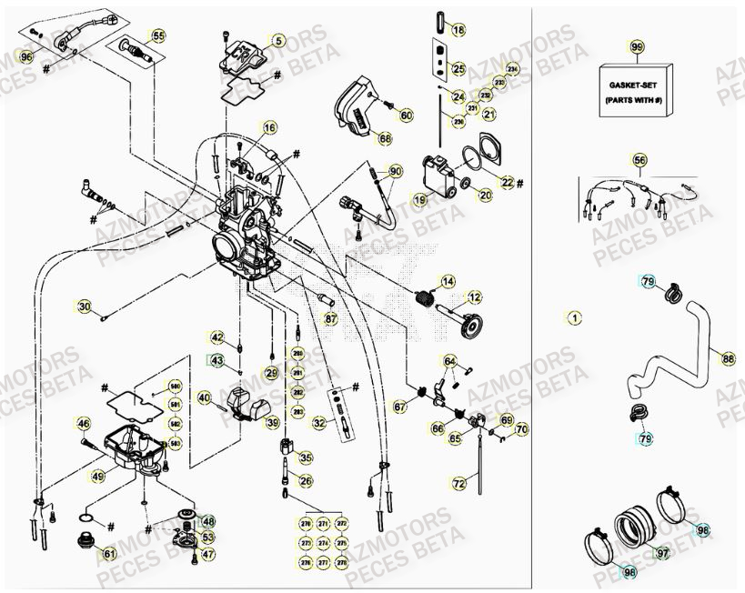 CARBURATEUR BETA Pièces BETA RR FACTORY 350cc 4T - [2014]