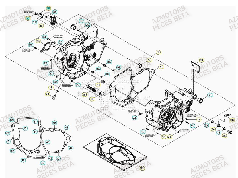 Carter Moteur BETA Pièces BETA RR FACTORY 350cc 4T - [2014]