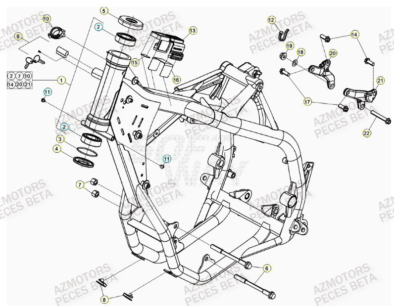Chassis BETA Pièces BETA RR FACTORY 350cc 4T - [2014]