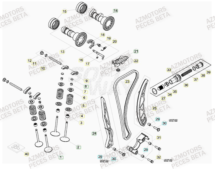 Distribution BETA Pièces BETA RR FACTORY 350cc 4T - [2014]