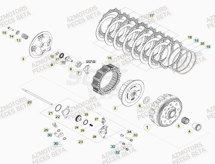 Embrayage BETA Pièces BETA RR FACTORY 350cc 4T - [2014]