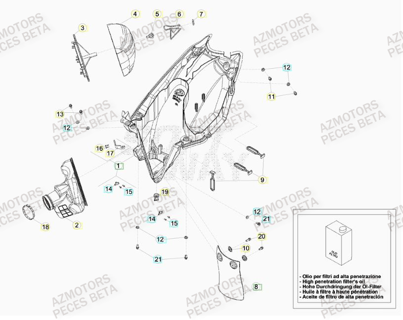 FILTRE_A_AIR BETA Pièces BETA RR FACTORY 350cc 4T - [2014]