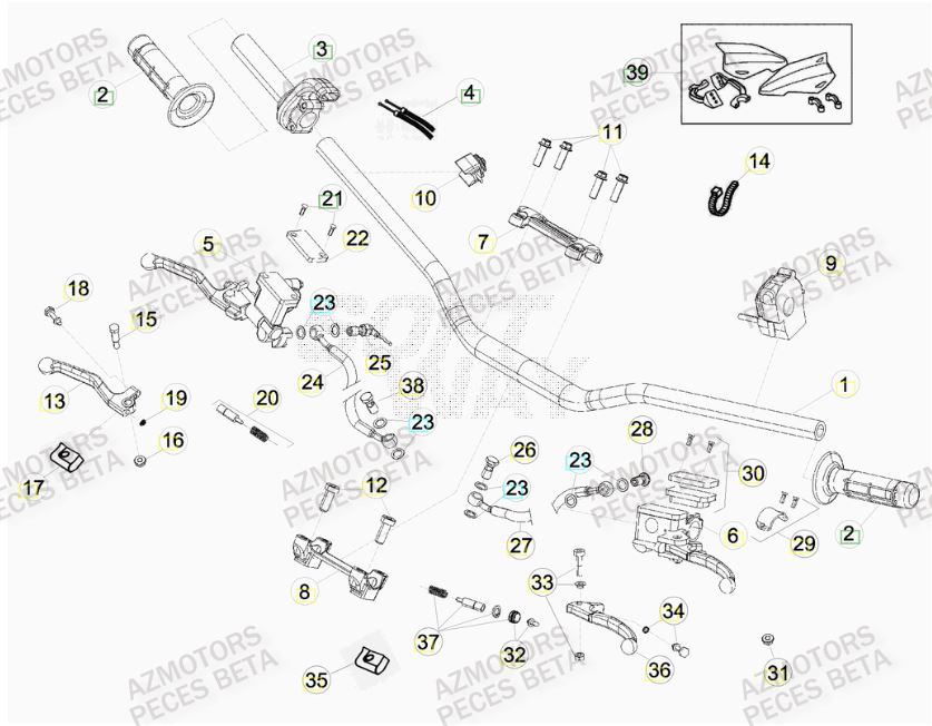 GUIDON BETA Pièces BETA RR FACTORY 350cc 4T - [2014]