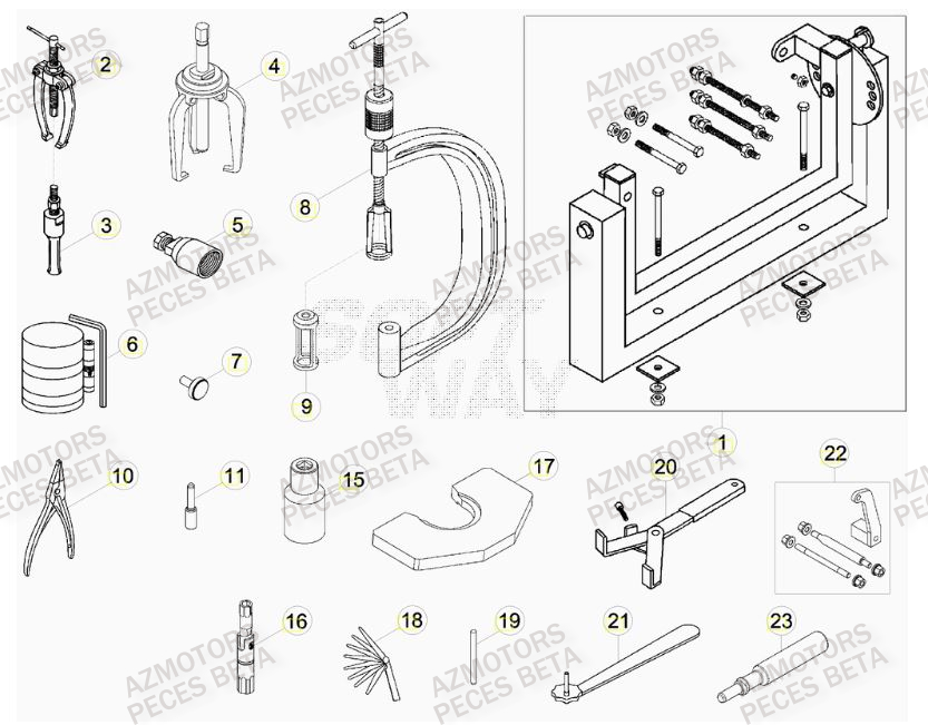 Outils BETA Pièces BETA RR FACTORY 350cc 4T - [2014]