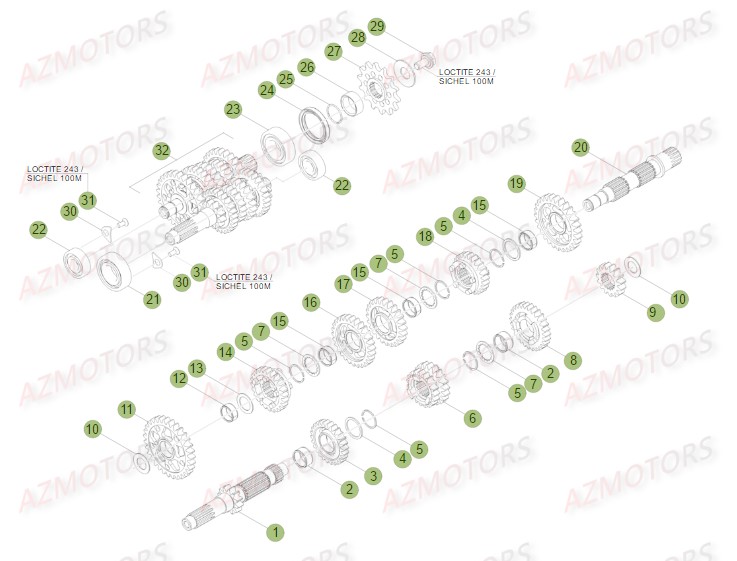 PIGNON DE TRANSMISSION SECONDA IRE BETA pour BOITE A VITESSES de 350 RR RACING 15