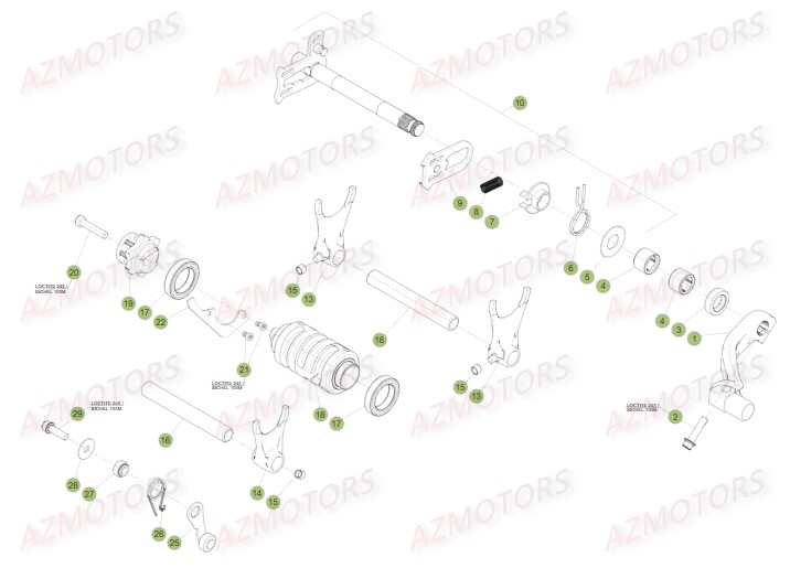 COMMANDE BOITE A VITESSES pour 350 RR RACING 15