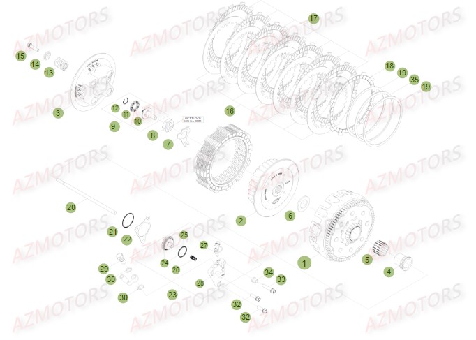 Embrayage BETA Pièces BETA RR FACTORY 350 4T -(2015)

