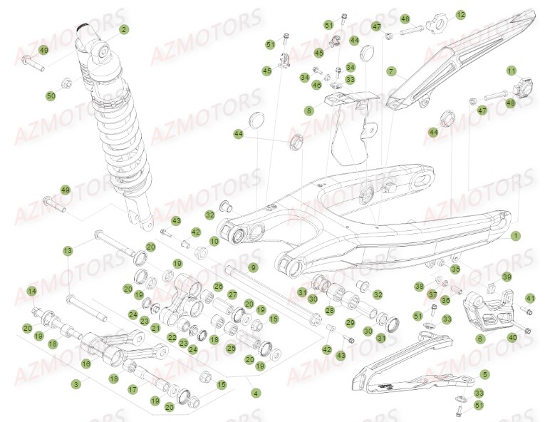 Fourche Arriere BETA Pièces BETA RR FACTORY 350 4T -(2015)

