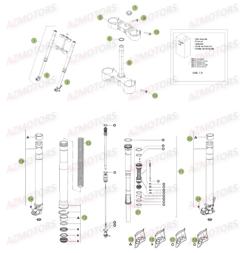 Fourche Avant BETA Pièces BETA RR FACTORY 350 4T -(2015)

