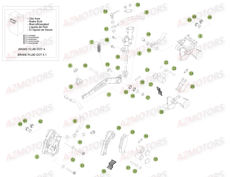 Freins BETA Pièces BETA RR FACTORY 350 4T -(2015)


