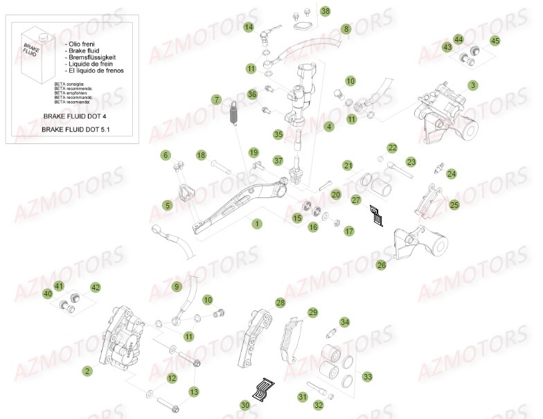 FREINS BETA Pièces BETA RR FACTORY 350cc 4T -(2015)