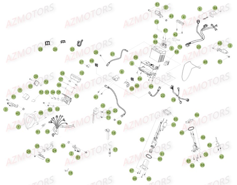 Installation Electrique BETA Pièces BETA RR FACTORY 350 4T -(2015)

