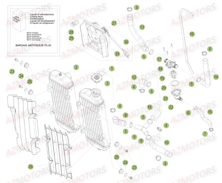 RADIATEUR pour 350 RR RACING 15