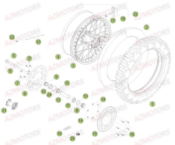 Roue Arriere BETA Pièces BETA RR FACTORY 350 4T -(2015)

