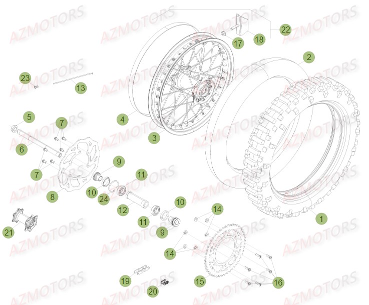 ROUE ARRIERE BETA 350 RR RACING 15