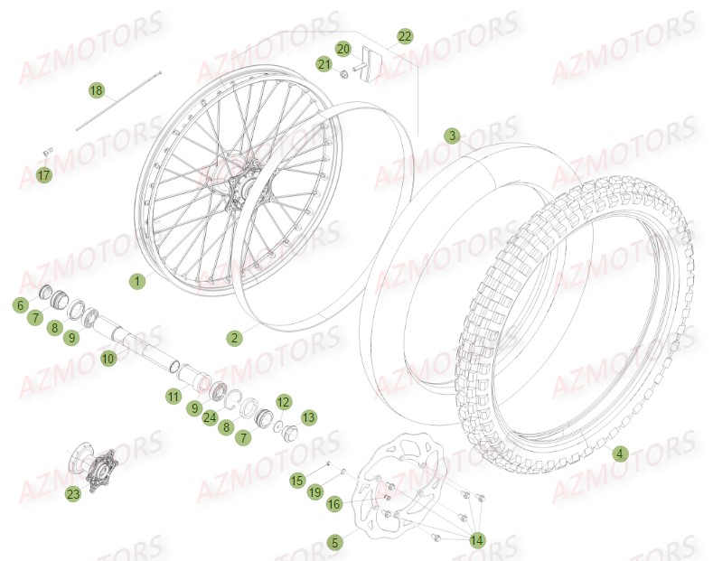Roue Avant BETA Pièces BETA RR FACTORY 350 4T -(2015)

