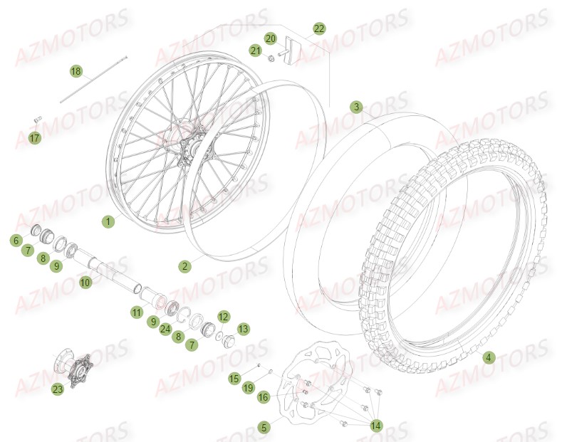 ROUE_AVANT BETA Pièces BETA RR FACTORY 350cc 4T -(2015)