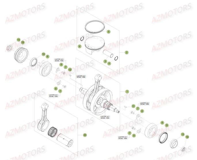 Vilebrequin Piston BETA Pièces BETA RR FACTORY 350 4T -(2015)

