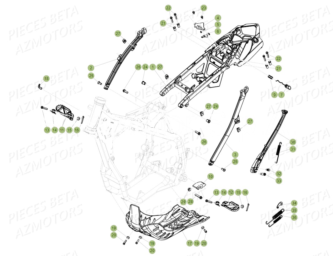 ACCESSOIRES_DU_CHASSIS BETA Pièces BETA RR 4T 350 RACING - (2017)