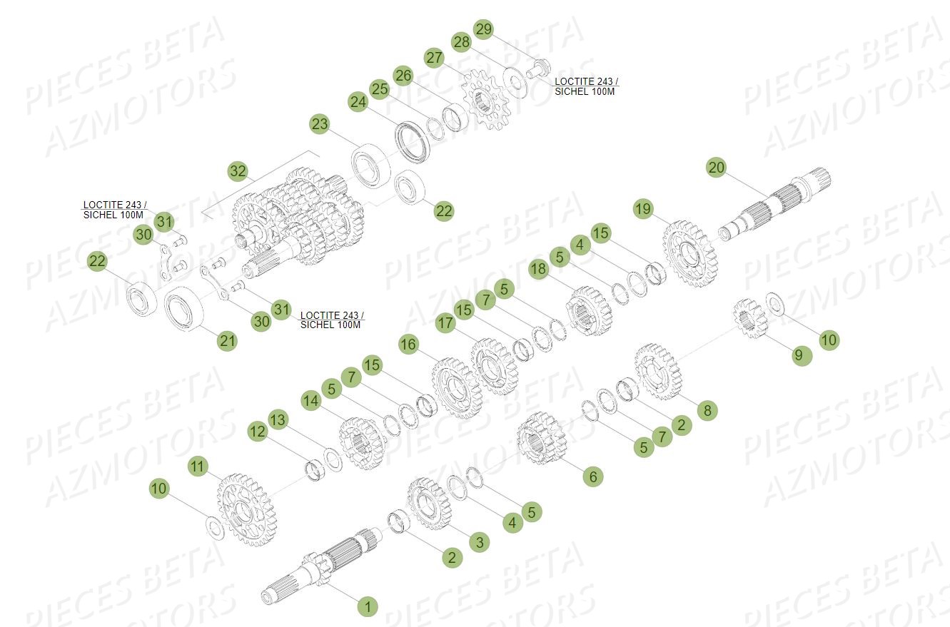 BOITE_A_VITESSES BETA Pièces BETA RR 4T 350 RACING - (2017)