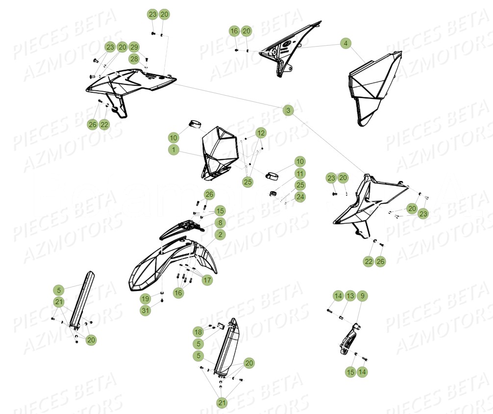 Carenages Avant BETA Pièces BETA RR 4T 350 RACING - (2017)

