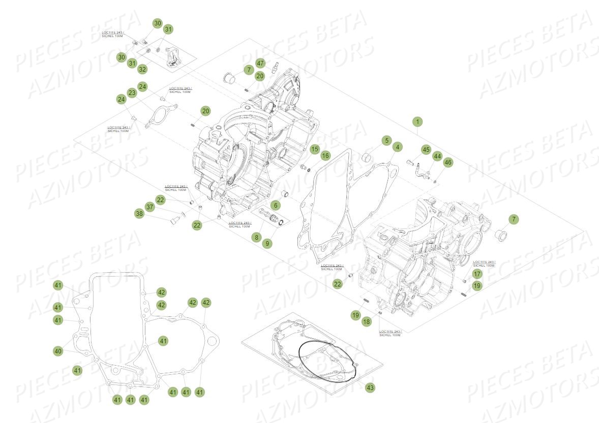 CARTER_EMBRAYAGE BETA Pièces BETA RR 4T 350 RACING - (2017)