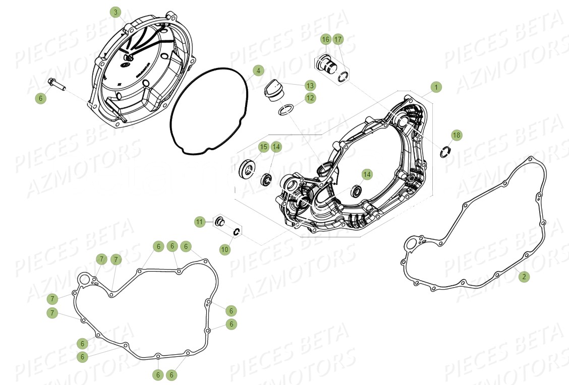 COUVERCLE EMBRAYAGE pour 350 RR RACING 17