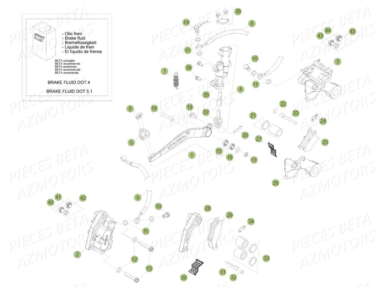 FREINS PEDALE DE FREIN BETA 350 RR RACING 17