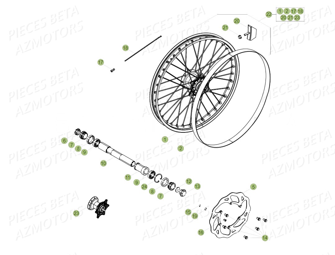 ROUE AVANT pour 350 RR RACING 17