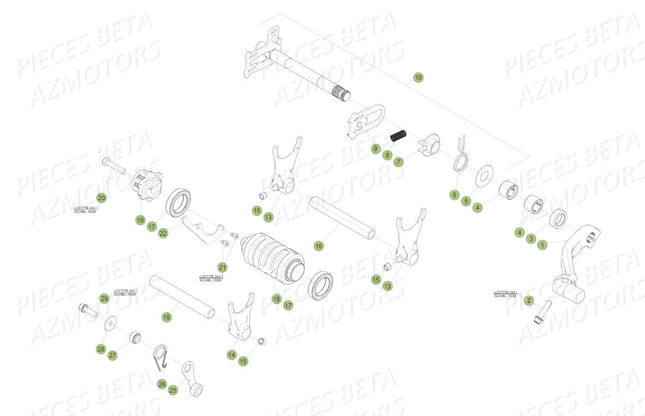 SELECTEUR_DE_VITESSES BETA Pièces BETA RR 4T 390 RACING - (2017)