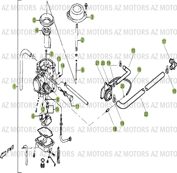 Carburateur BETA Pièces ALP 4.0 350cc EURO2 [2007]