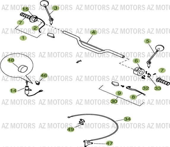 Commandes   Guidon BETA Pièces ALP 4.0 350cc EURO2 [2007]