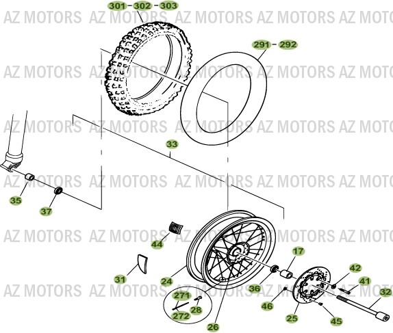 Roue Avant BETA Pièces ALP 4.0 350cc EURO2 [2007]