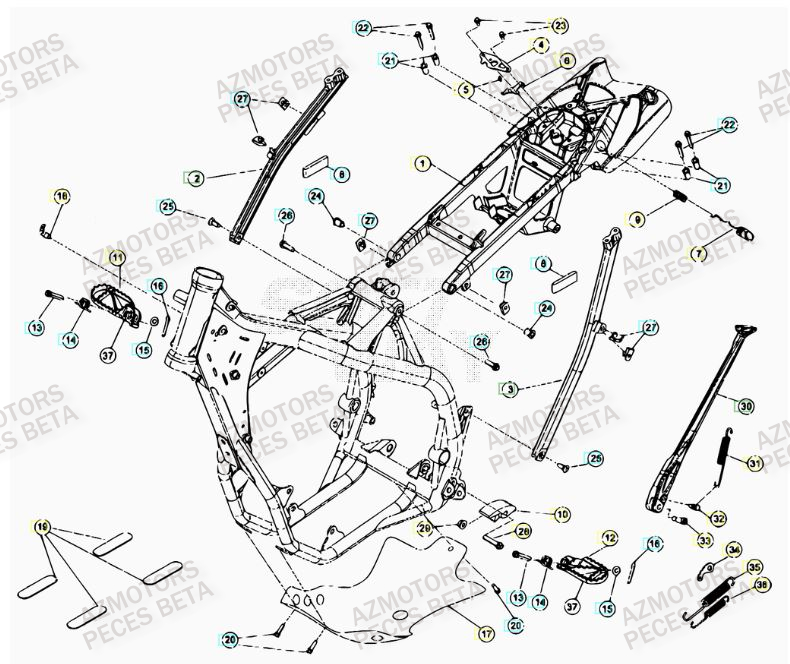 Accessoires Du Chassis BETA Pièces BETA RR FACTORY 400cc 4T - [2012]