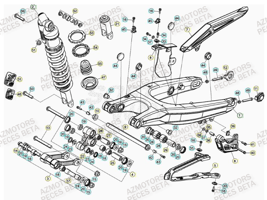 Bras Oscillant BETA Pièces BETA RR FACTORY 400cc 4T - [2012]