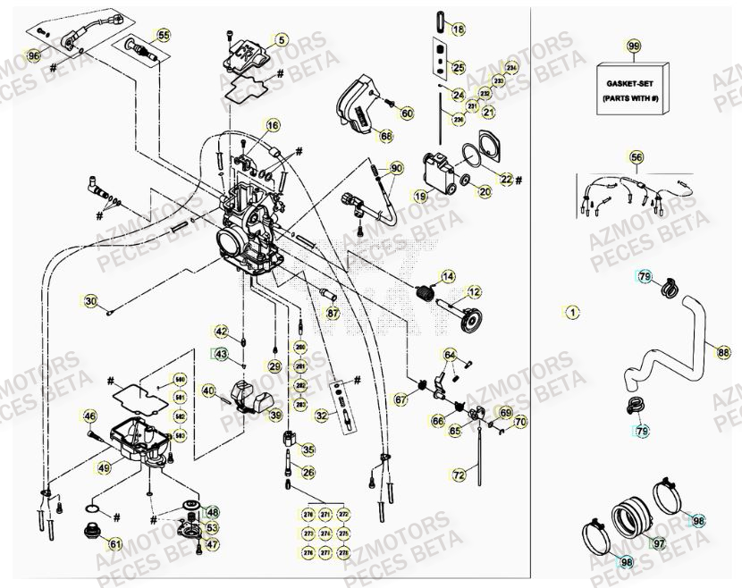 CARBURATEUR BETA Pièces BETA RR FACTORY 400cc 4T - [2012]
