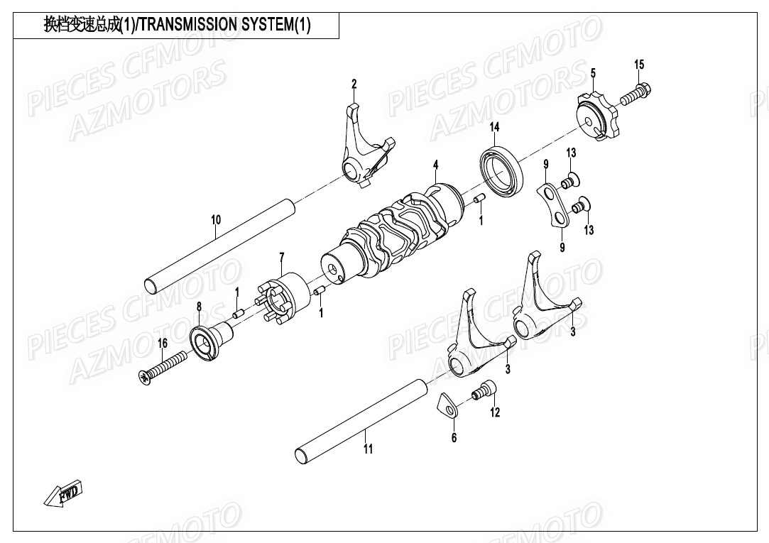 Fourchette De Vitesses CFMOTO Pièces Origine CFMOTO 400 NK ABS (2019)