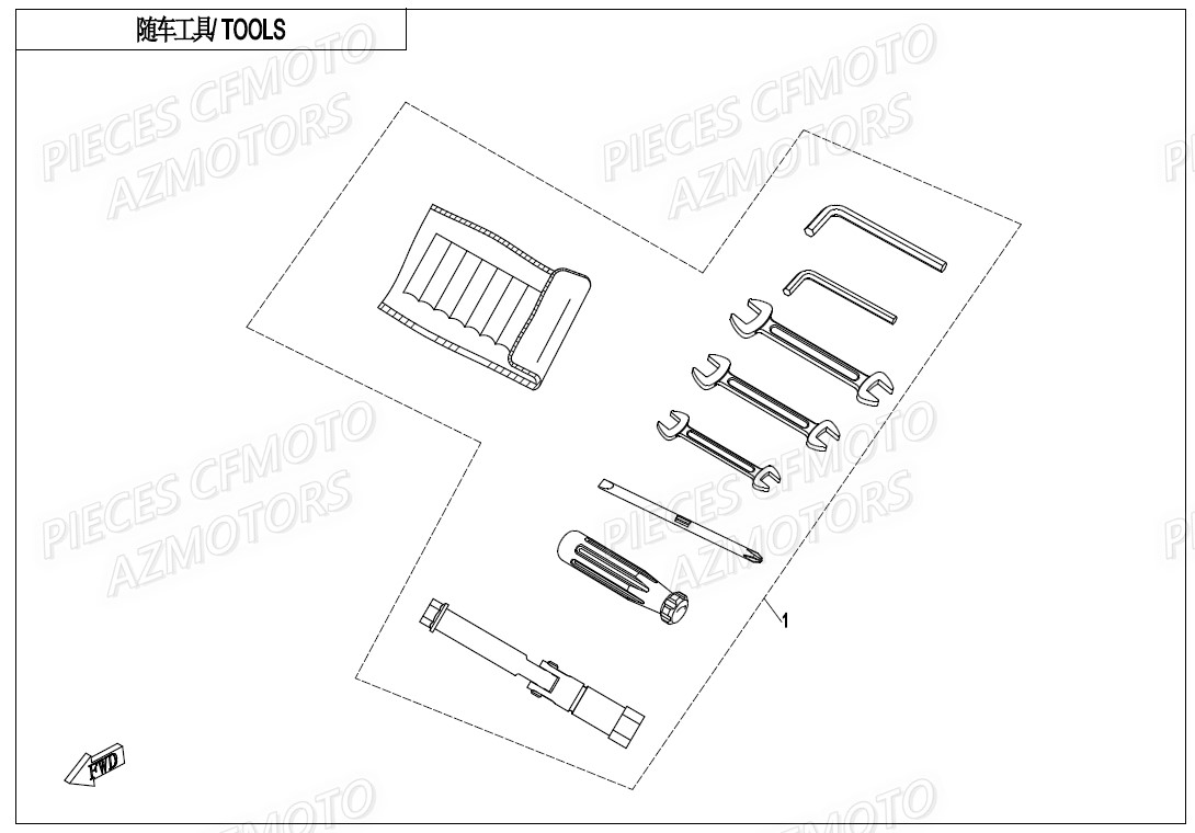 Outils 2 CFMOTO Pièces Origine CFMOTO 400 NK ABS (2019)