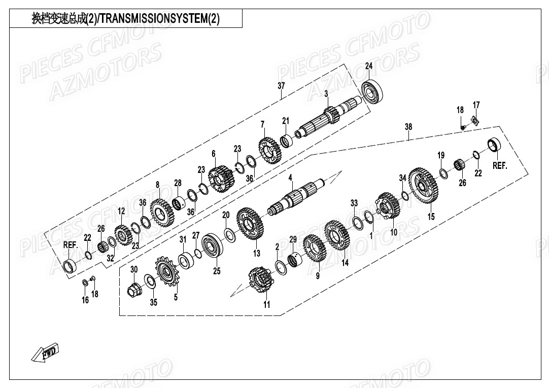 Transmission CFMOTO Pièces Origine CFMOTO 400 NK ABS (2019)