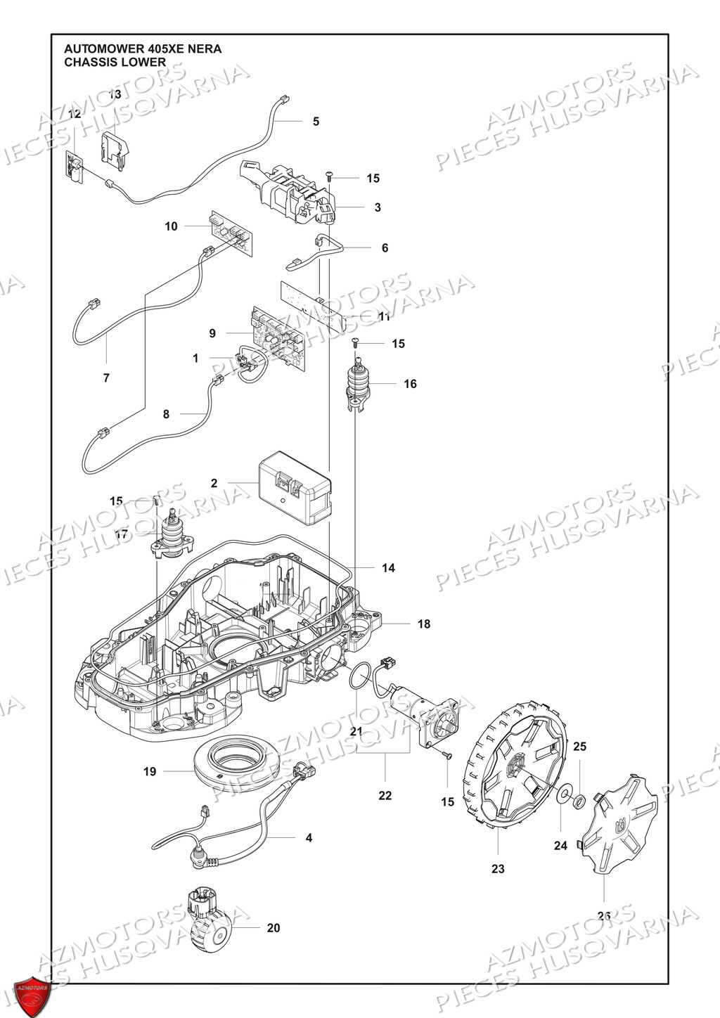 Chassis Inferieur HUSQVARNA PIECES 405XE NERA ROBOT TONDEUSE HUSQVARNA