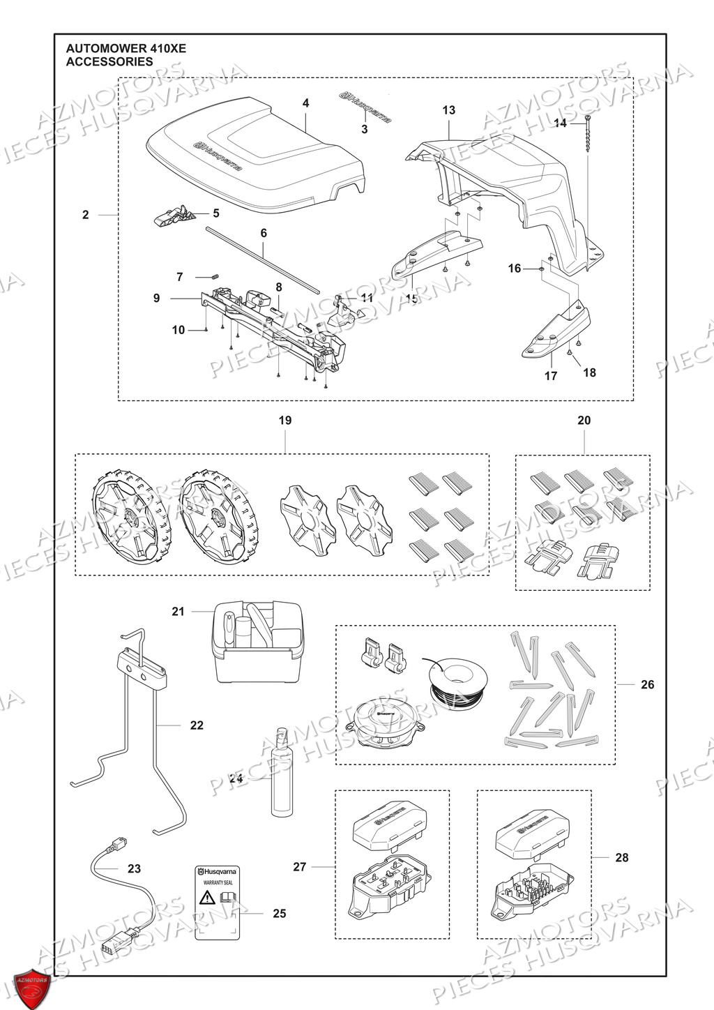 Accessoires HUSQVARNA PIECES 410XE NERA ROBOT TONDEUSE HUSQVARNA