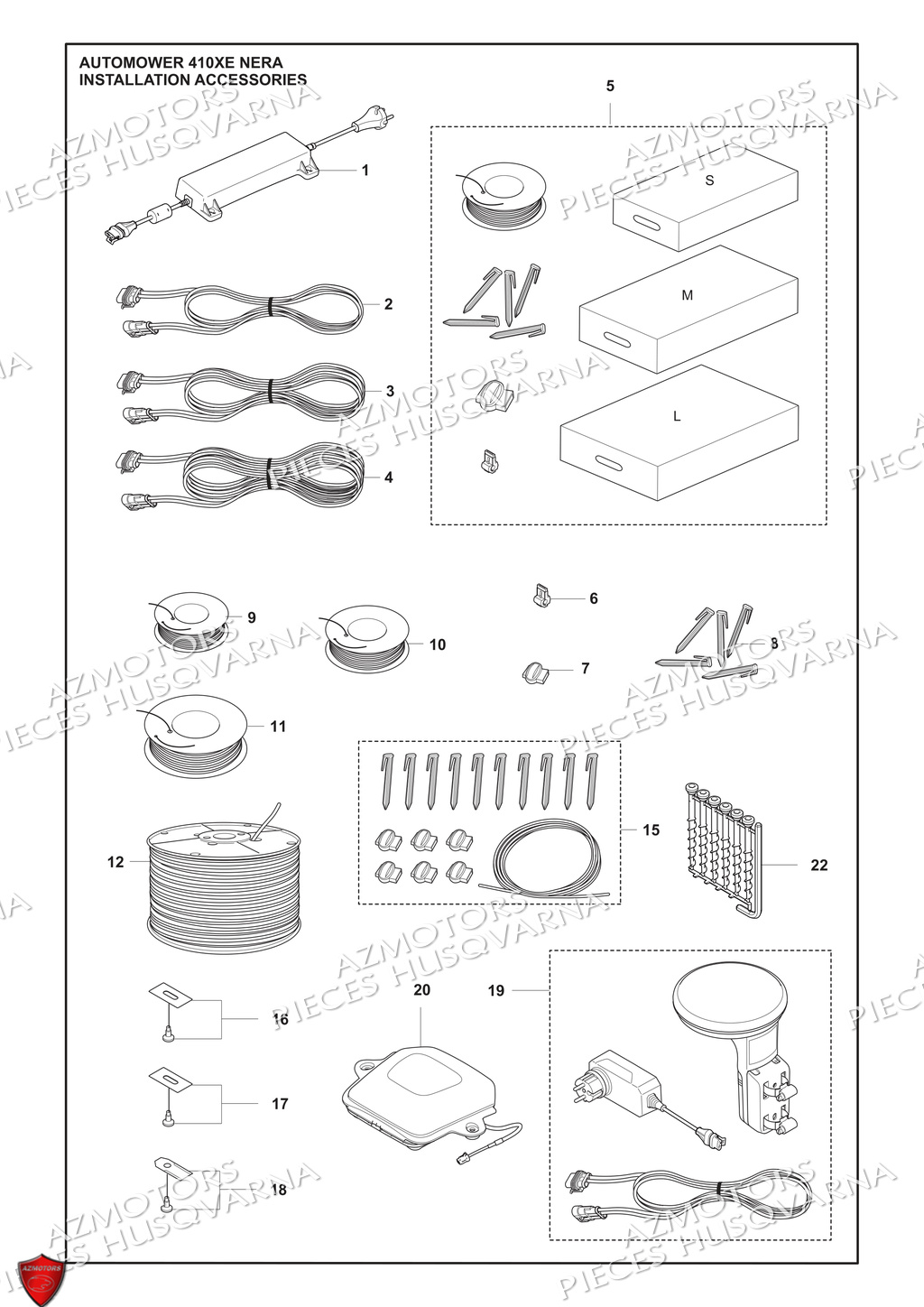 Accessoires D Installation HUSQVARNA PIECES 410XE NERA ROBOT TONDEUSE HUSQVARNA