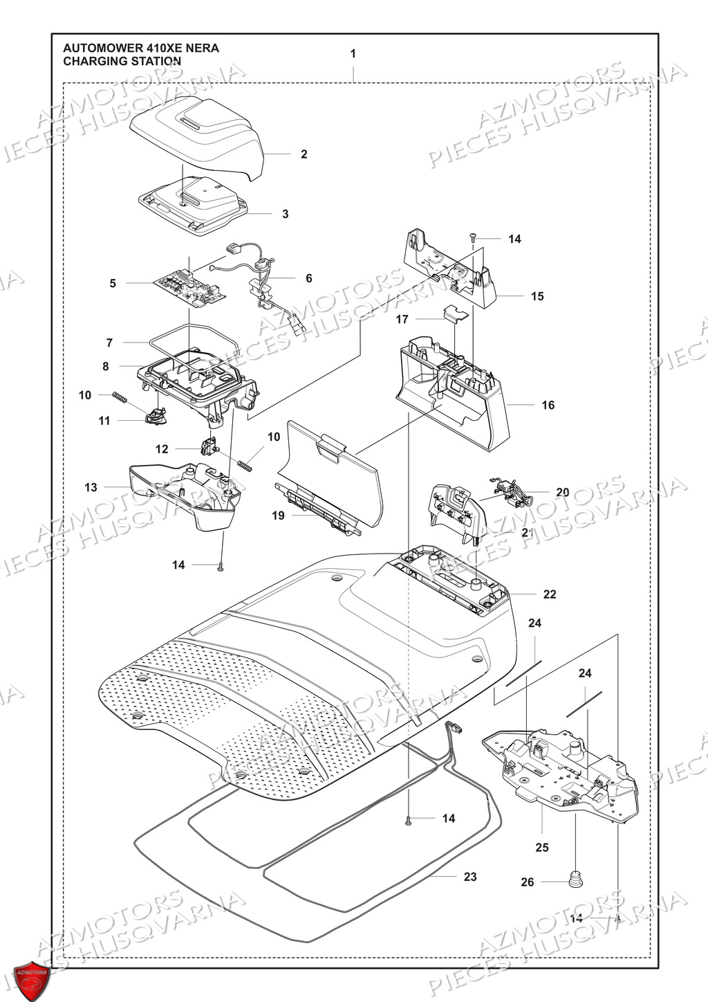 Station De Charge HUSQVARNA PIECES 410XE NERA ROBOT TONDEUSE HUSQVARNA
