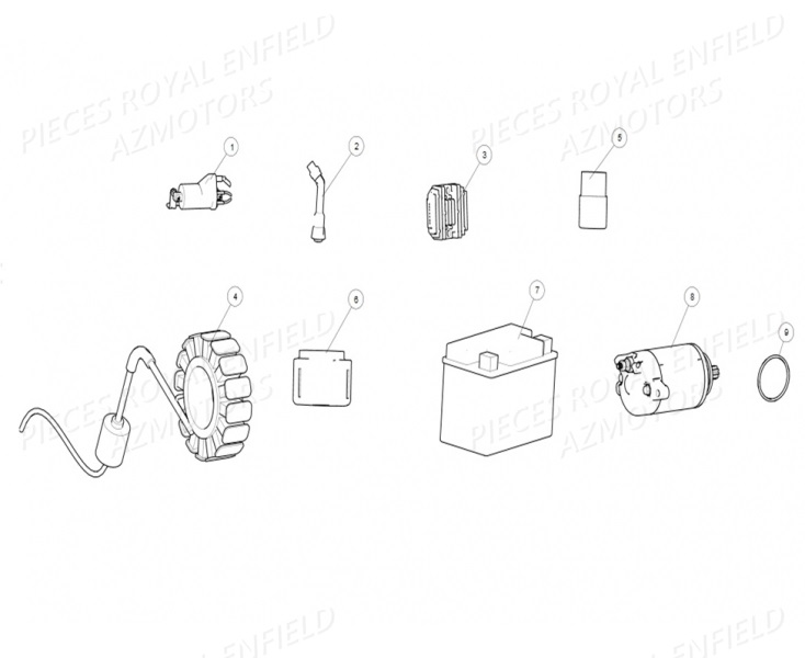 587846/B - BOBINE HT  (Royal Enfield) pour BATTERIE REGULATEUR de 410 HIMALAYAN