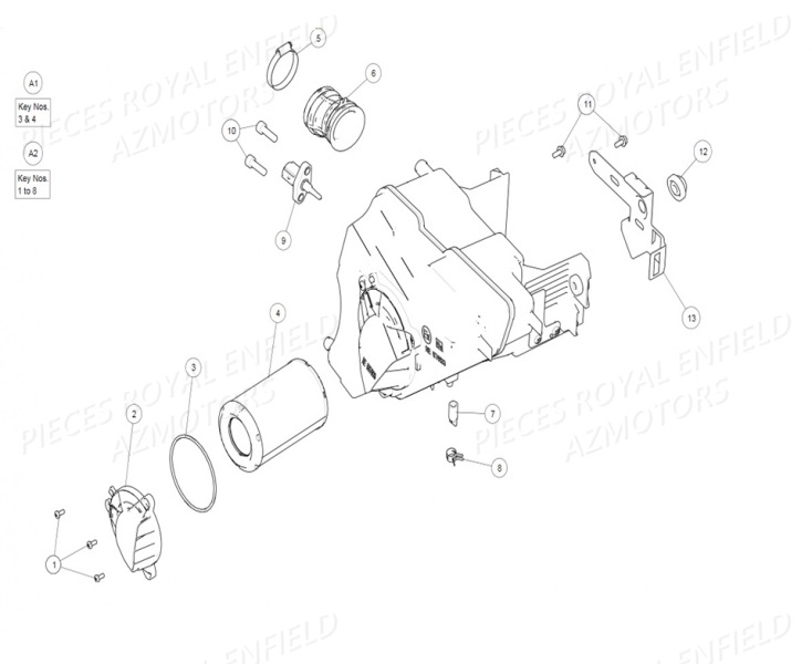 BOITIER FILTRE A AIR AZMOTORS 410 HIMALAYAN