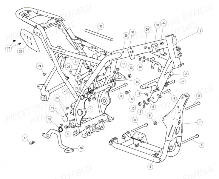 CADRE_2 ROYAL ENFIELD Pieces Origine Himalayan 410 Euro4