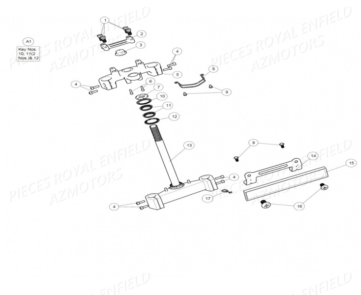 594286/A - ECROU  (Royal Enfield) pour COLONNE DIRECTION de 410 HIMALAYAN