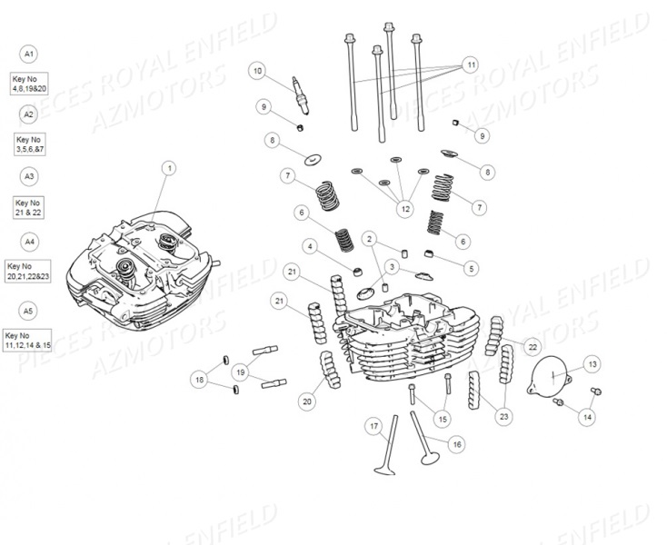 574155/B - VIS M10X170  (Royal Enfield) pour CULASSE de 410 HIMALAYAN