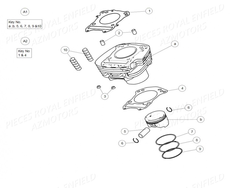 CYLINDRE PISTON AZMOTORS 410 HIMALAYAN